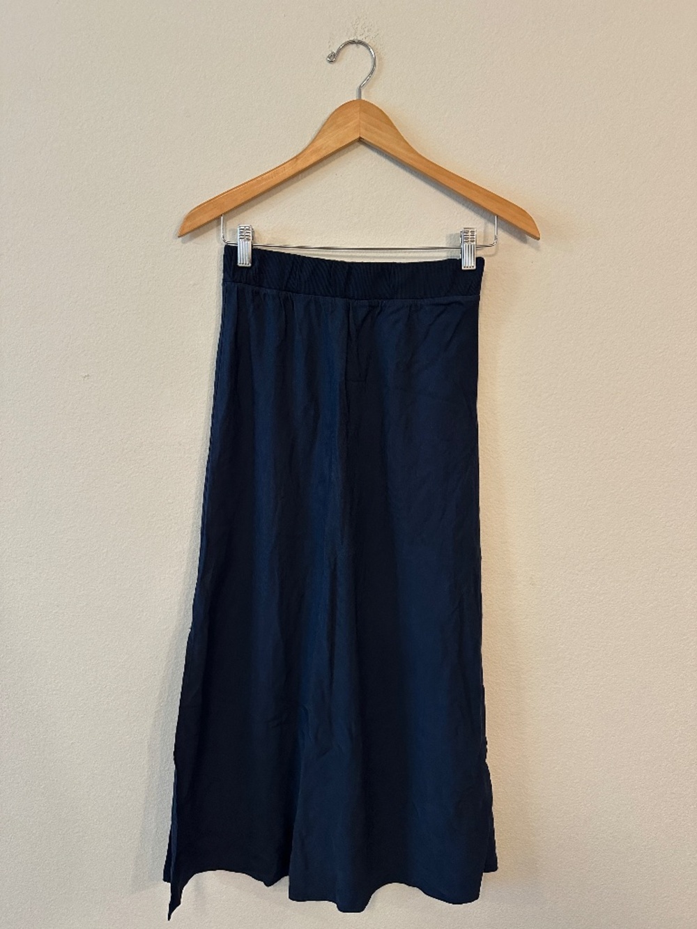 Stateside Navy Pull-On Maxi Skirt Elastic Waist USA Made Women's S